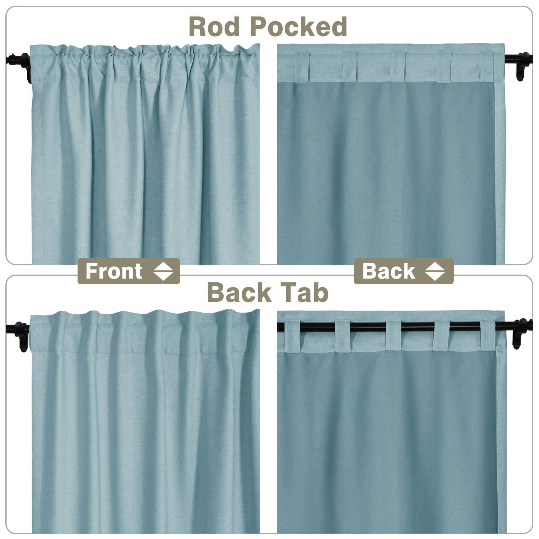 Frank Room Darkening Linen Blend Curtains Heavy Weight Thermal Blackout Drapes Back Tab & Rod Pocket - Cololeaf -- #07 Sand Beige