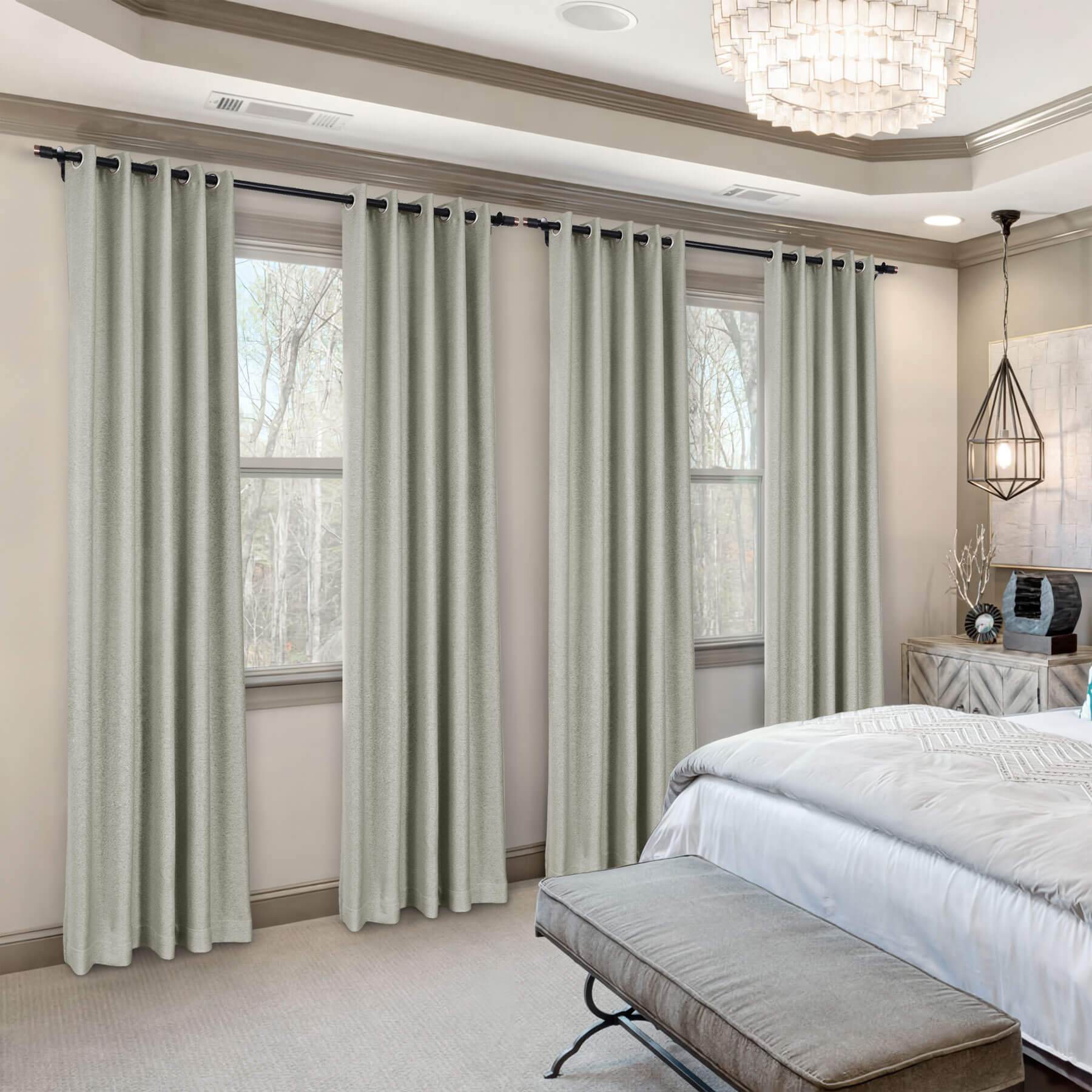 Frank Room Darkening Linen Blend Curtains Heavy Weight Thermal Blackout Drapes Grommet - Cololeaf -- #01 Ivory White