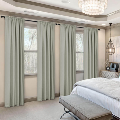 Frank Room Darkening Linen Blend Curtains Heavy Weight Thermal Blackout Drapes Back Tab & Rod Pocket - Cololeaf -- #07 Sand Beige