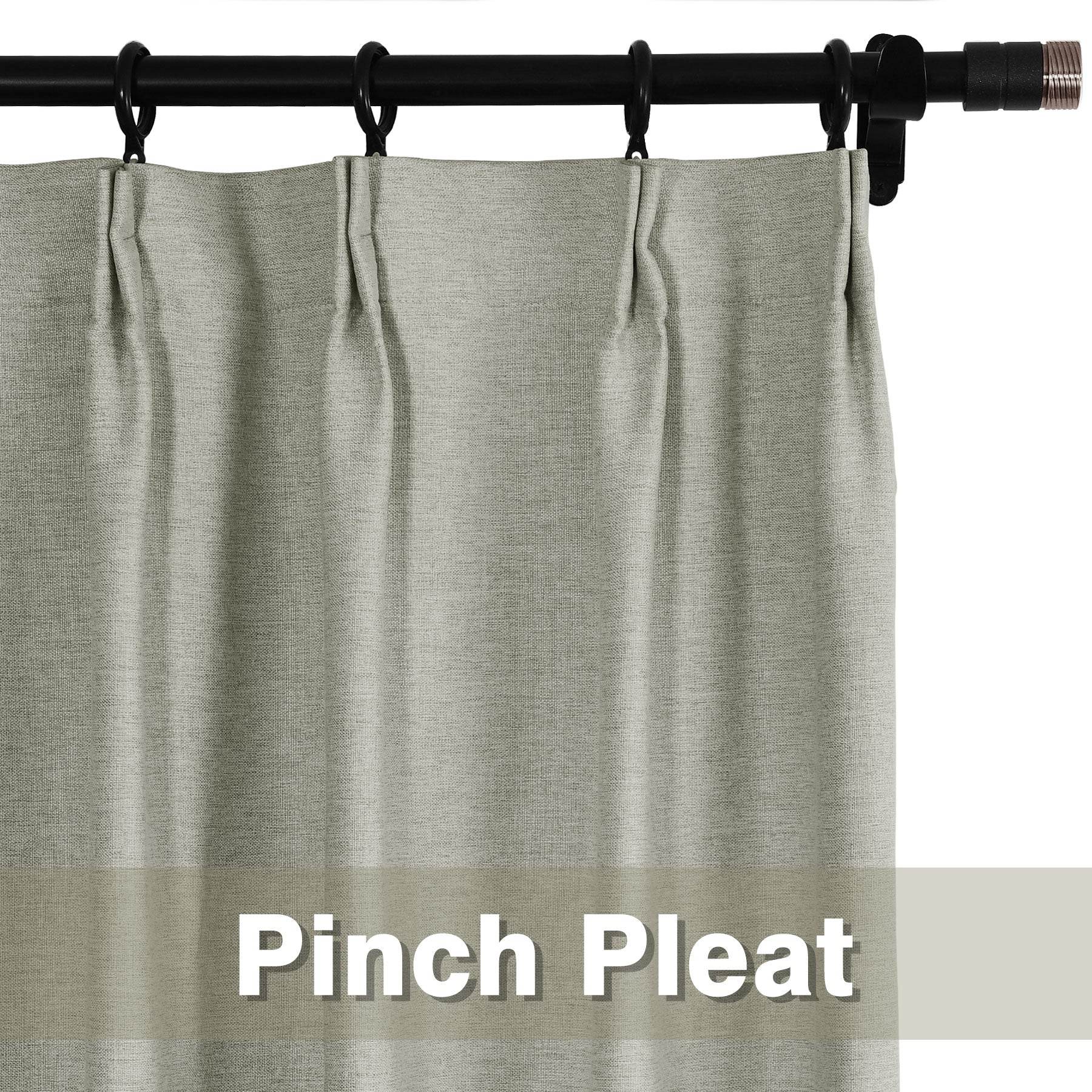 Frank Heavyweight Linen Blend Blackout Curtains - Thermal Insulated, Room Darkening, Pinch Pleat Drapes - Cololeaf