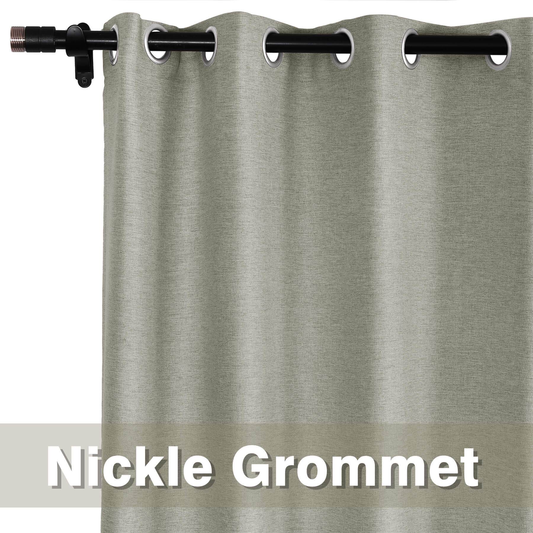 Frank Room Darkening Linen Blend Curtains Heavy Weight Thermal Blackout Drapes Grommet - Cololeaf -- #01 Ivory White