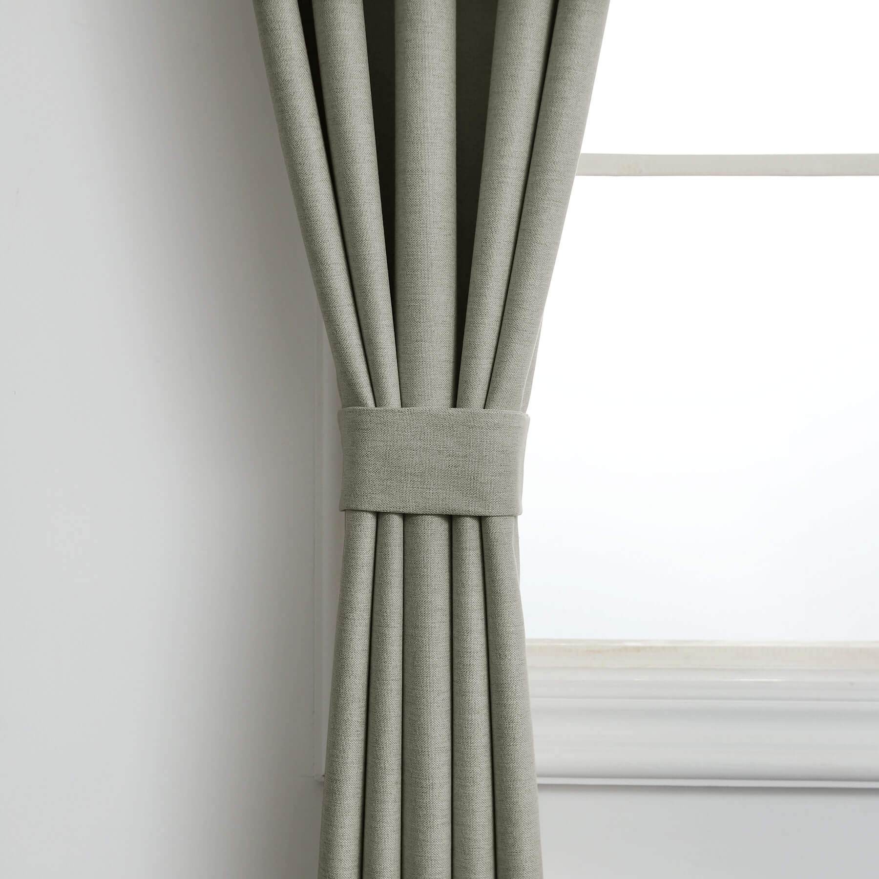 Frank Heavyweight Linen Blend Blackout Curtains - Thermal Insulated, Room Darkening, Pinch Pleat Drapes - Cololeaf -- #01 Ivory White