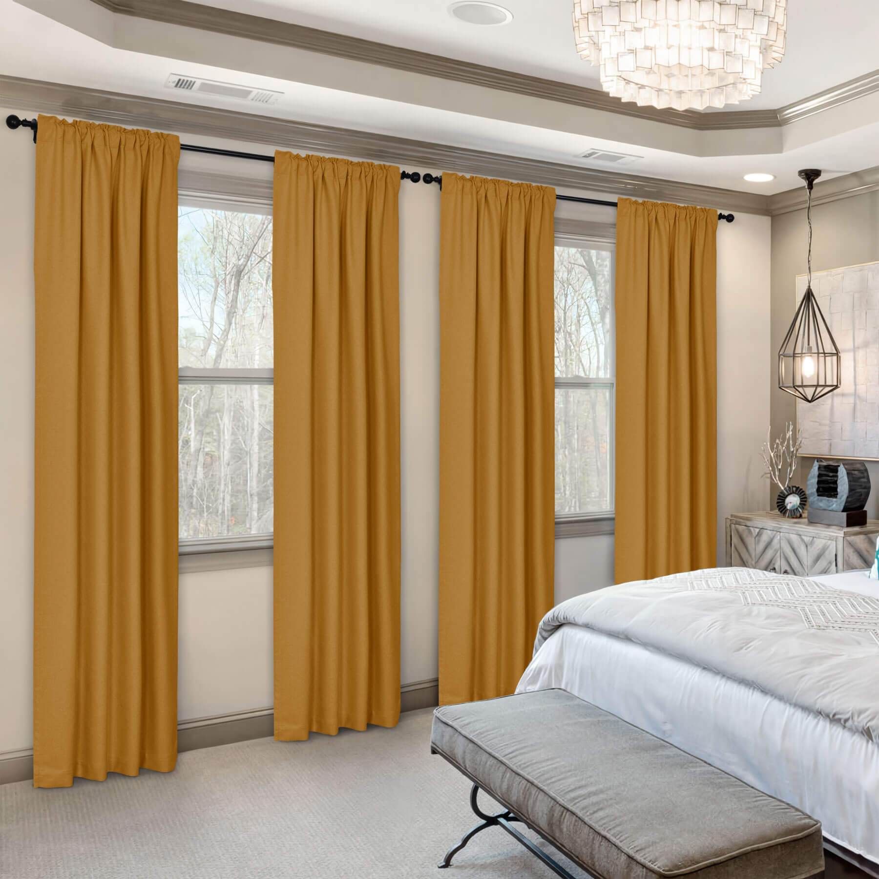 Frank Room Darkening Linen Blend Curtains Heavy Weight Thermal Blackout Drapes Back Tab & Rod Pocket - Cololeaf -- #07 Sand Beige