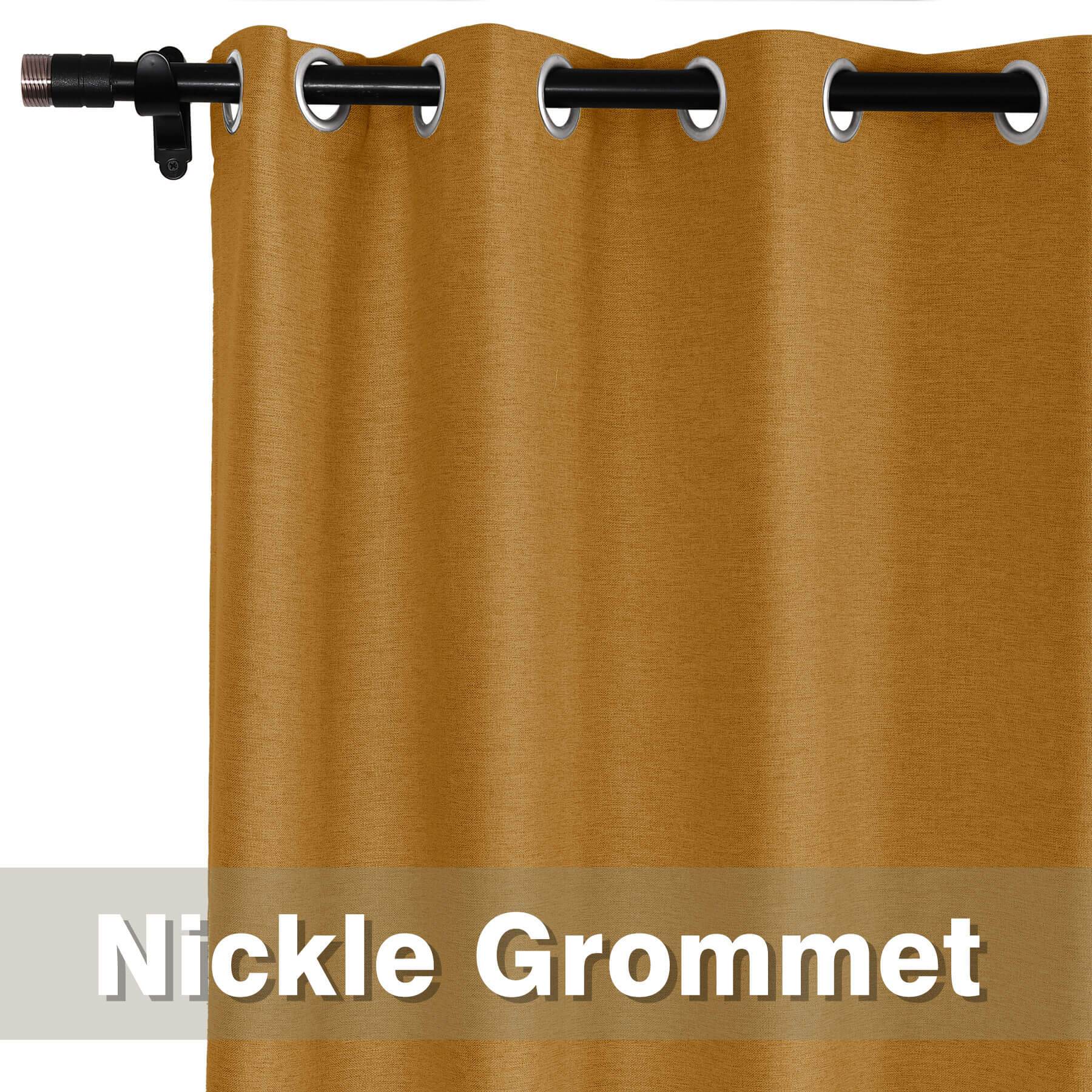 Frank Room Darkening Linen Blend Curtains Heavy Weight Thermal Blackout Drapes Grommet - Cololeaf -- #01 Ivory White