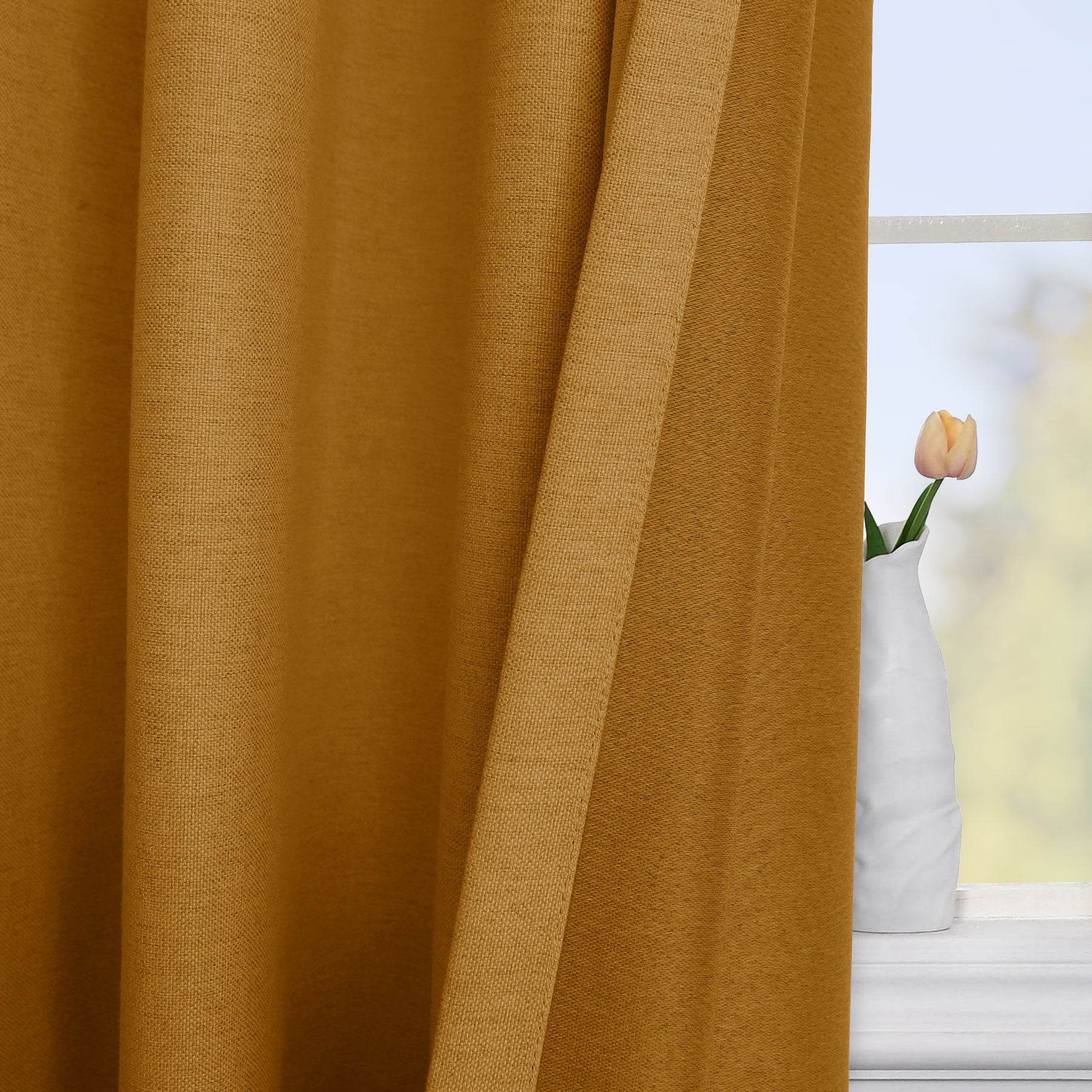 Frank Heavyweight Linen Blend Blackout Curtains - Thermal Insulated, Room Darkening, Pinch Pleat Drapes - Cololeaf