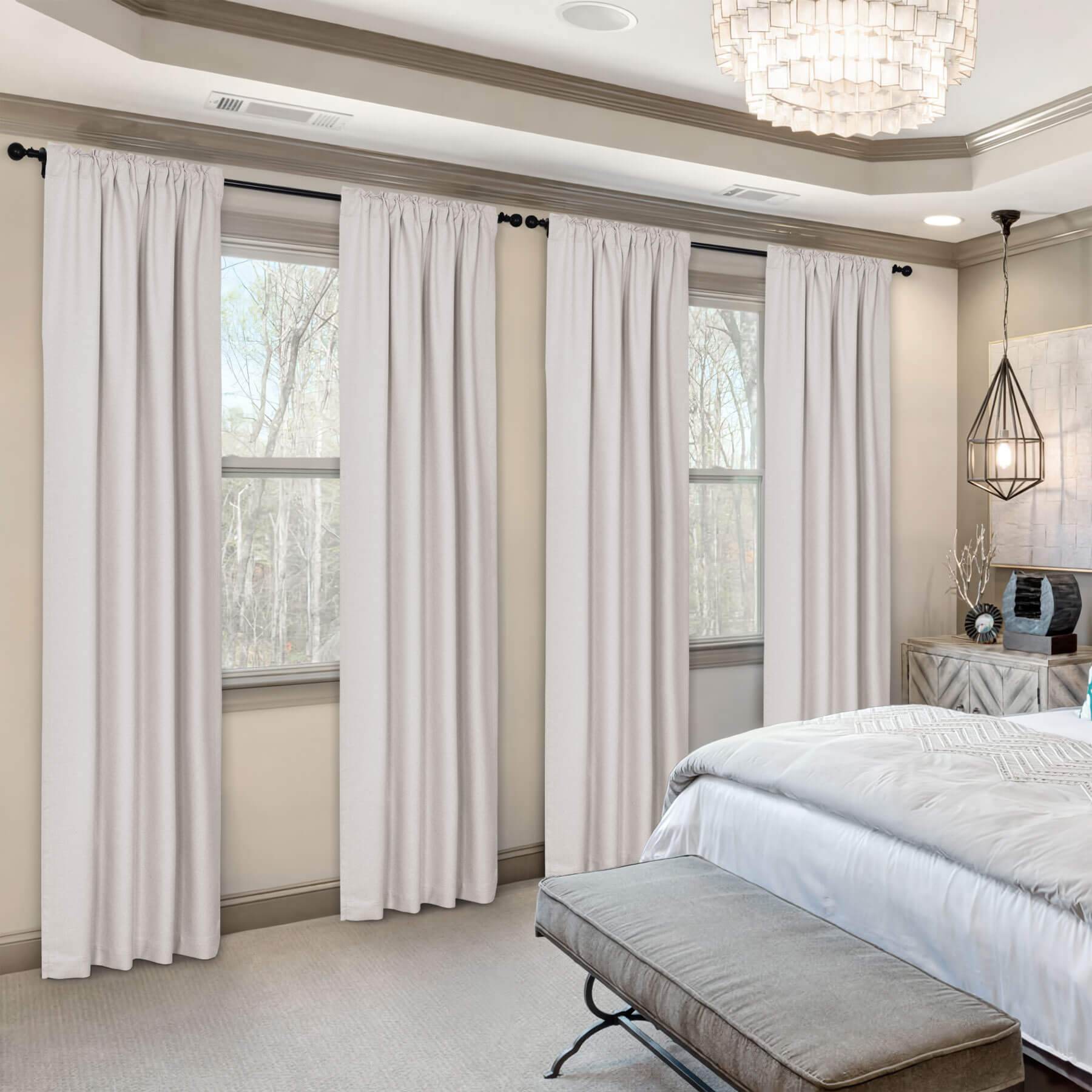 Frank Room Darkening Linen Blend Curtains Heavy Weight Thermal Blackout Drapes Back Tab & Rod Pocket - Cololeaf -- #07 Sand Beige