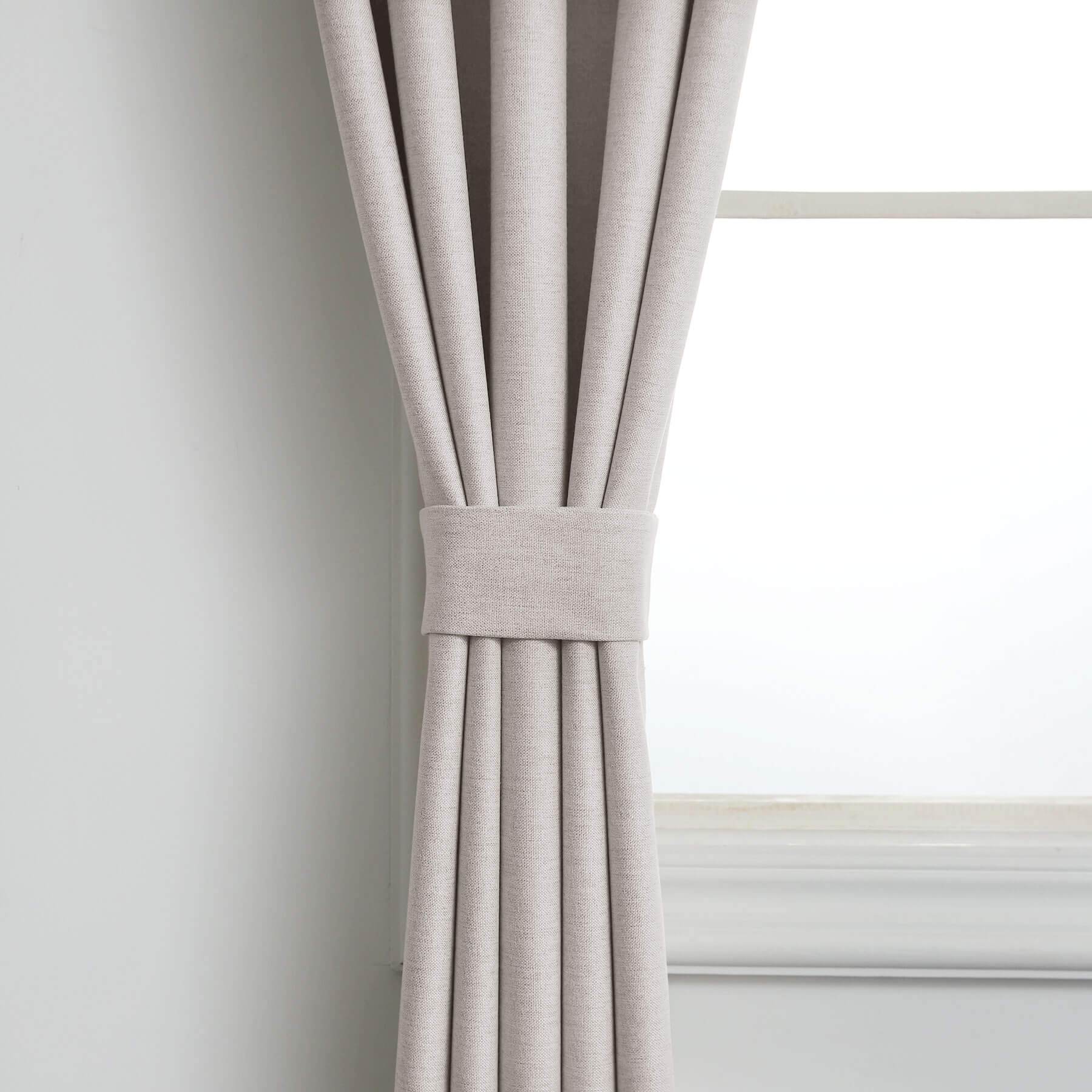 Frank Heavyweight Linen Blend Blackout Curtains - Thermal Insulated, Room Darkening, Pinch Pleat Drapes - Cololeaf -- #01 Ivory White