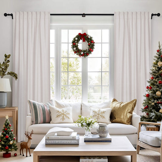 Frank Room Darkening Linen Blend Curtains Heavy Weight Thermal Blackout Drapes Back Tab & Rod Pocket 1 Panel