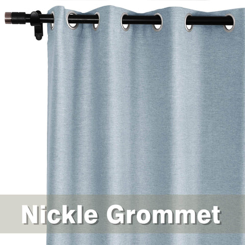 Frank Room Darkening Linen Blend Curtains Heavy Weight Thermal Blackout Drapes Grommet - Cololeaf -- #01 Ivory White