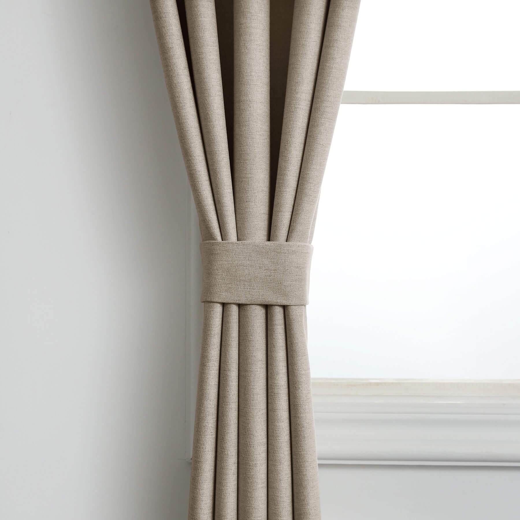 Frank Heavyweight Linen Blend Blackout Curtains - Thermal Insulated, Room Darkening, Pinch Pleat Drapes - Cololeaf -- #01 Ivory White