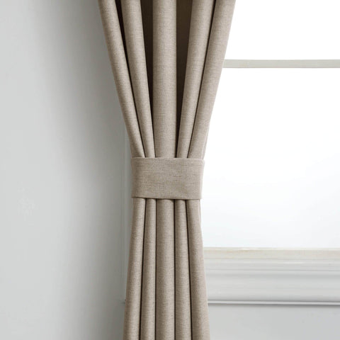Frank Heavyweight Linen Blend Blackout Curtains - Thermal Insulated, Room Darkening, Pinch Pleat Drapes - Cololeaf -- #01 Ivory White