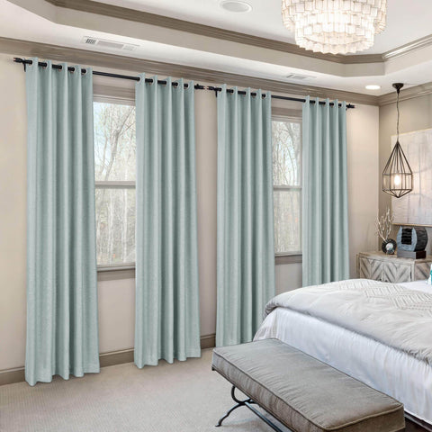 Frank Room Darkening Linen Blend Curtains Heavy Weight Thermal Blackout Drapes Grommet - Cololeaf -- #01 Ivory White