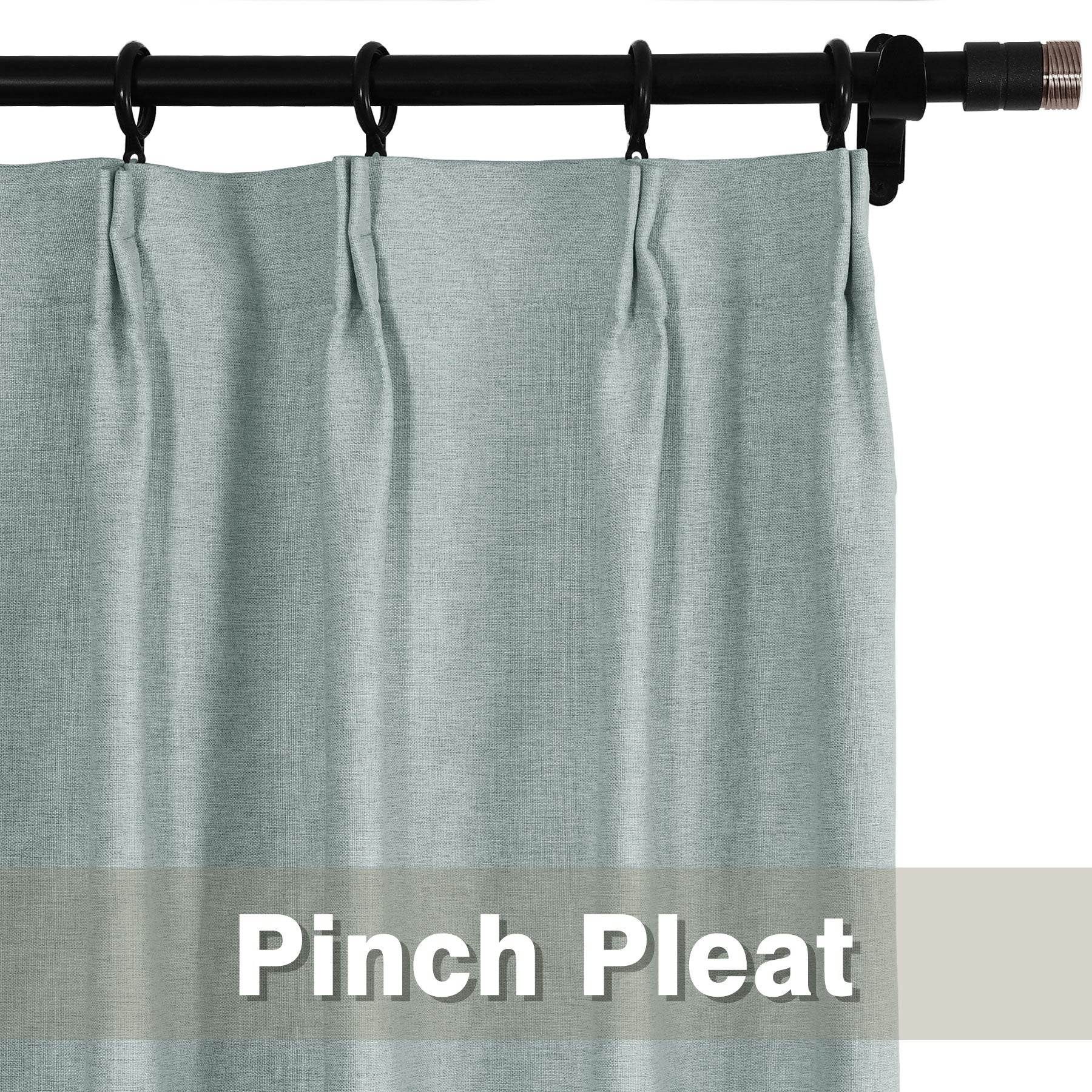 Frank Heavyweight Linen Blend Blackout Curtains - Thermal Insulated, Room Darkening, Pinch Pleat Drapes - Cololeaf