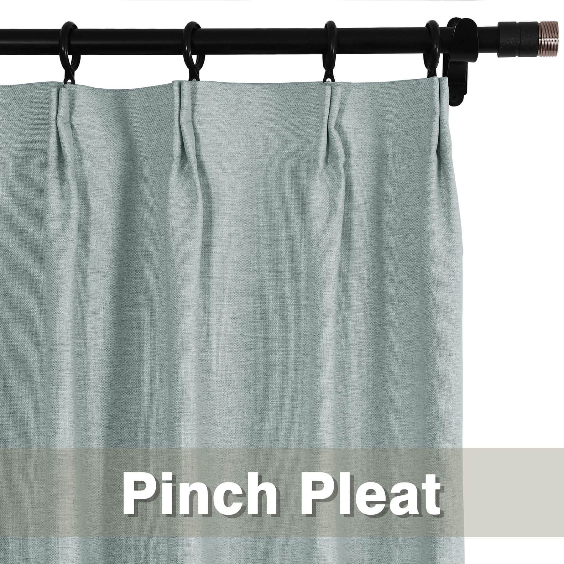 Frank Heavyweight Linen Blend Blackout Curtains - Thermal Insulated, Room Darkening, Pinch Pleat Drapes - Cololeaf -- #01 Ivory White
