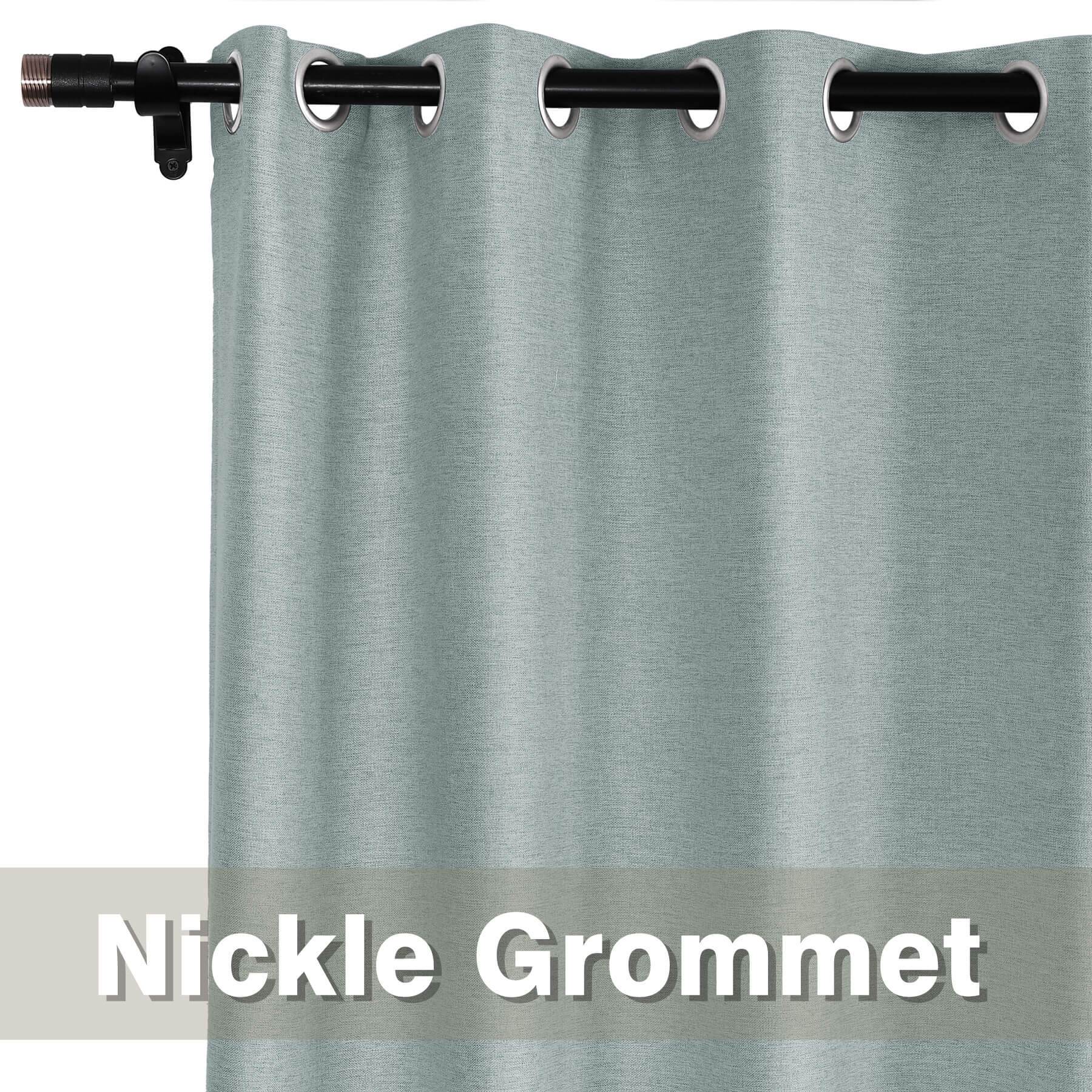 Frank Room Darkening Linen Blend Curtains Heavy Weight Thermal Blackout Drapes Grommet - Cololeaf -- #01 Ivory White