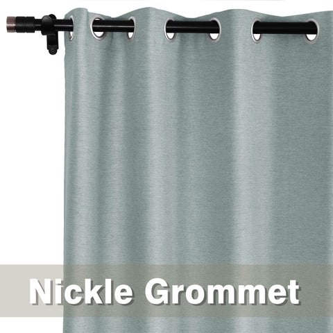 Frank Room Darkening Linen Blend Curtains Heavy Weight Thermal Blackout Drapes Grommet - Cololeaf -- #01 Ivory White