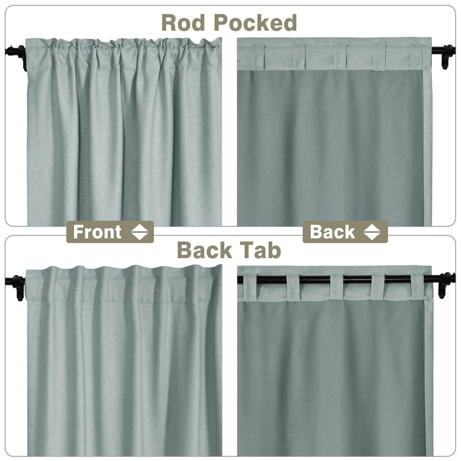 Frank Room Darkening Linen Blend Curtains Heavy Weight Thermal Blackout Drapes Back Tab & Rod Pocket - Cololeaf -- #07 Sand Beige