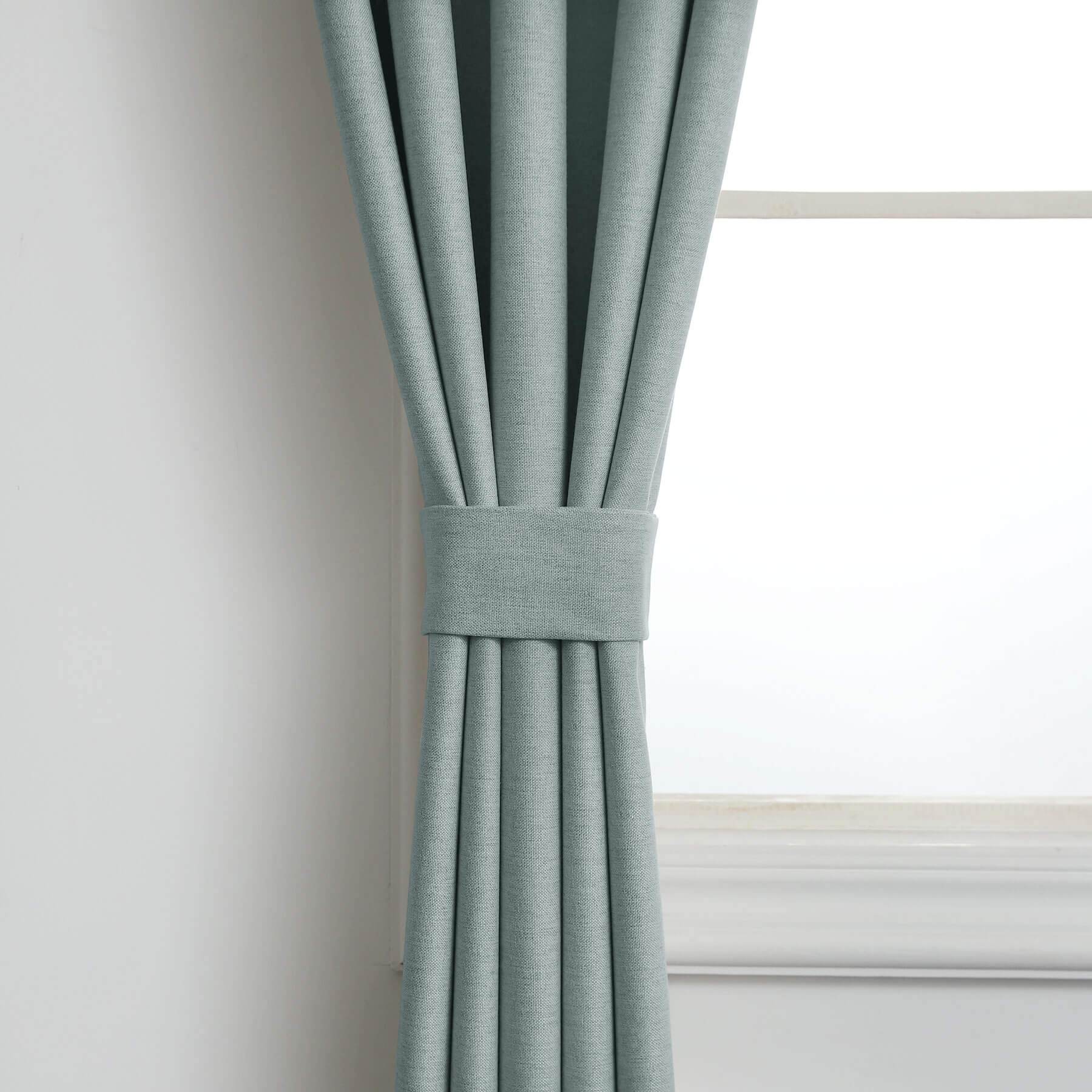 Frank Heavyweight Linen Blend Blackout Curtains - Thermal Insulated, Room Darkening, Pinch Pleat Drapes - Cololeaf -- #01 Ivory White