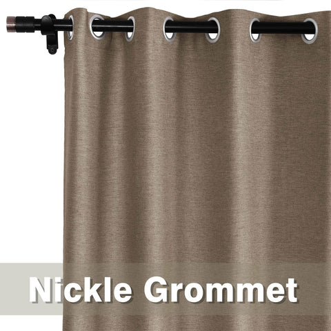 Frank Room Darkening Linen Blend Curtains Heavy Weight Thermal Blackout Drapes Grommet - Cololeaf -- #01 Ivory White