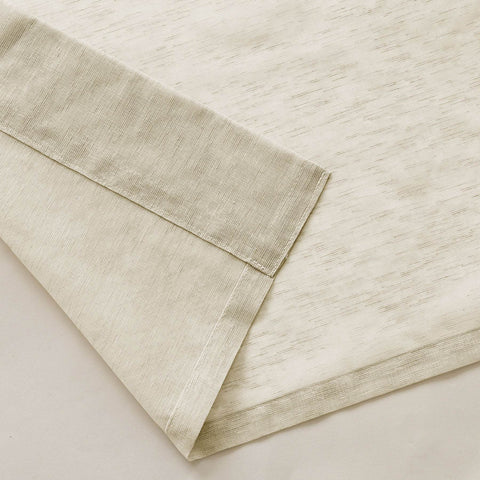 B11 Sheer Vertical Stripe Linen Blend Light Filtering Curtain Grommet - Cololeaf