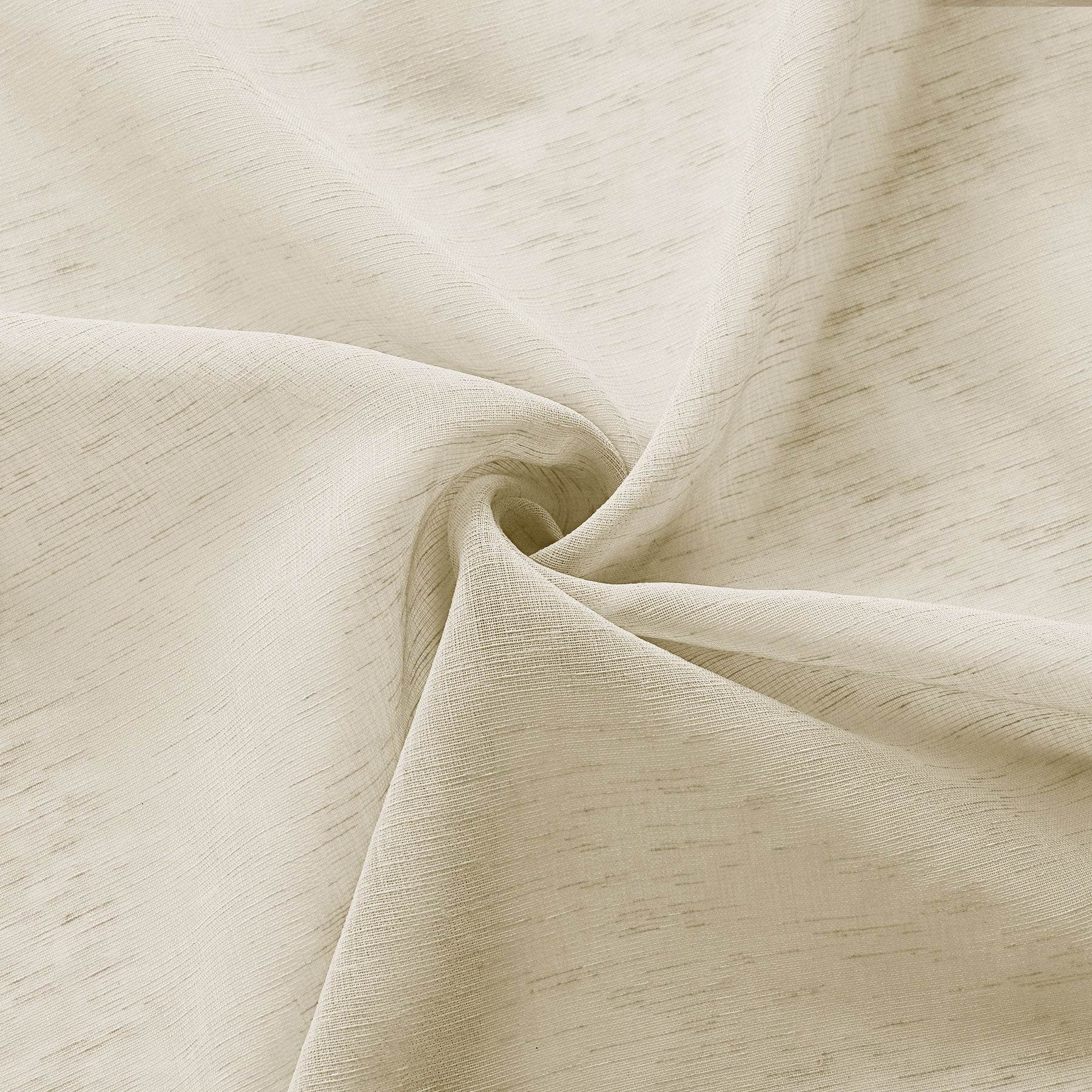 B11 Sheer Vertical Stripe Linen Blend Light Filtering Curtain Grommet - Cololeaf