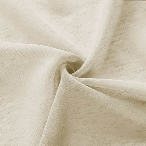 B11 Sheer Vertical Stripe Linen Blend Light Filtering Curtain Pinch Pleat - Cololeaf