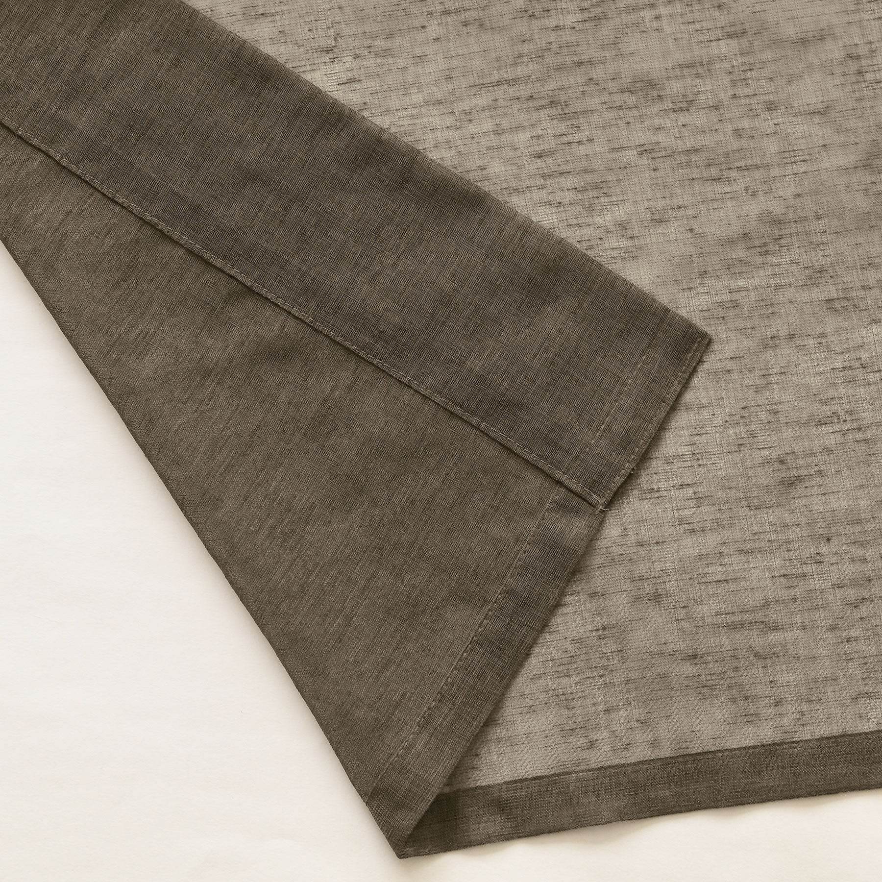 B11 Sheer Vertical Stripe Linen Blend Light Filtering Curtain Grommet - Cololeaf