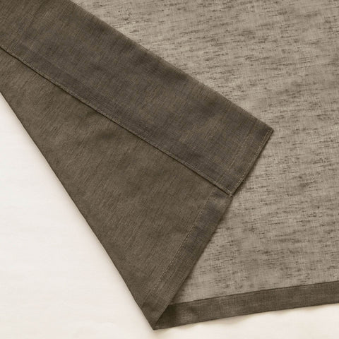 B11 Sheer Vertical Stripe Linen Blend Light Filtering Curtain Grommet - Cololeaf