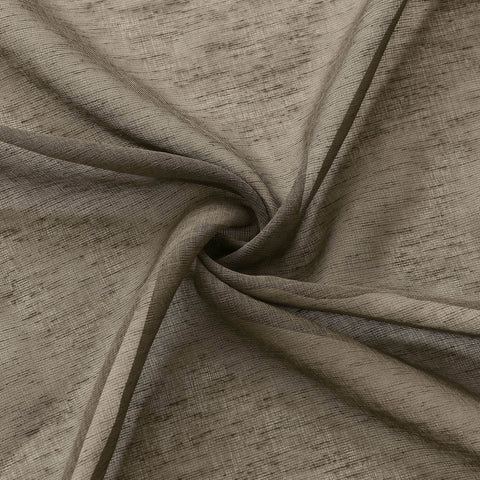 B11 Sheer Vertical Stripe Linen Blend Light Filtering Curtain Grommet - Cololeaf