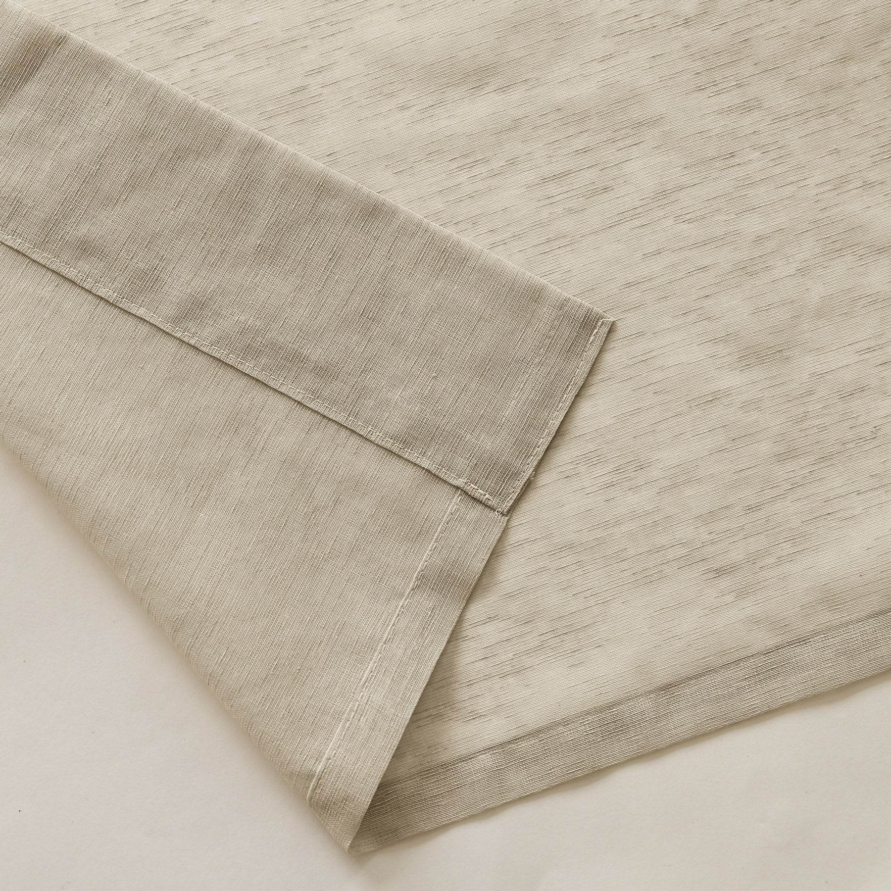 B11 Sheer Vertical Stripe Linen Blend Light Filtering Curtain Grommet - Cololeaf