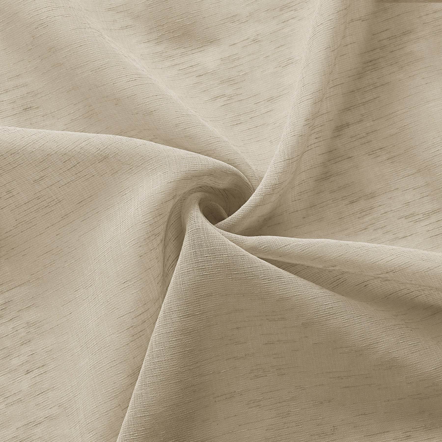 B11 Sheer Vertical Stripe Linen Blend Light Filtering Curtain Grommet - Cololeaf