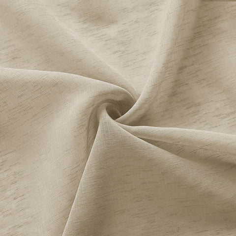 B11 Sheer Vertical Stripe Linen Blend Light Filtering Curtain Grommet - Cololeaf