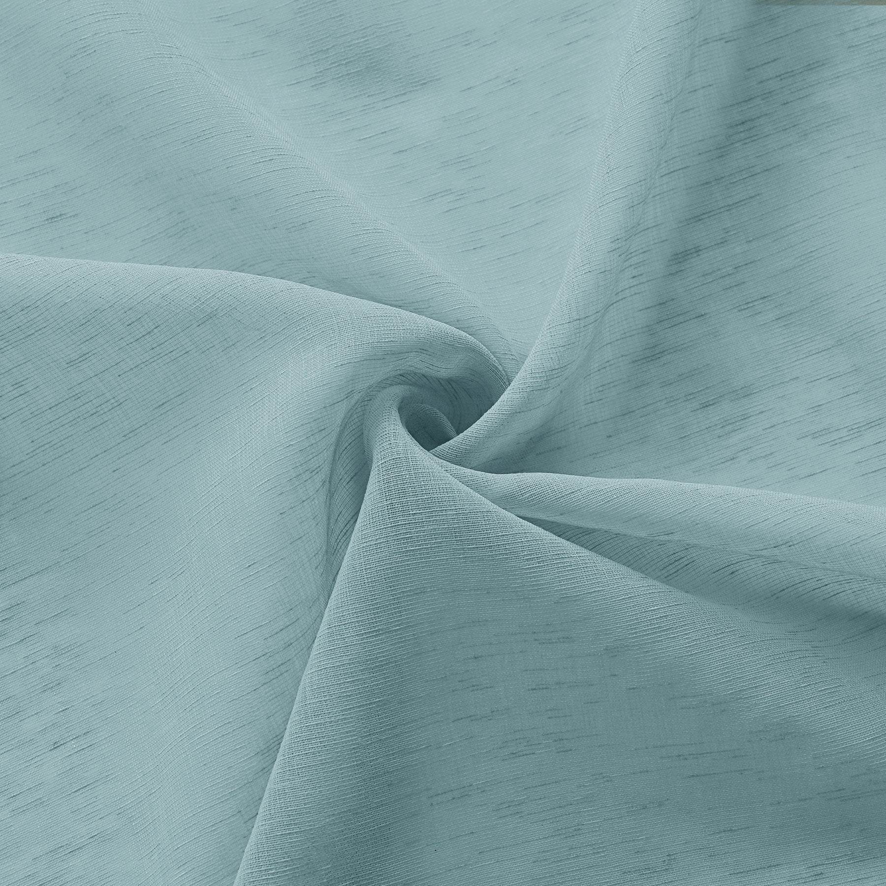B11 Sheer Vertical Stripe Linen Blend Light Filtering Curtain Grommet - Cololeaf