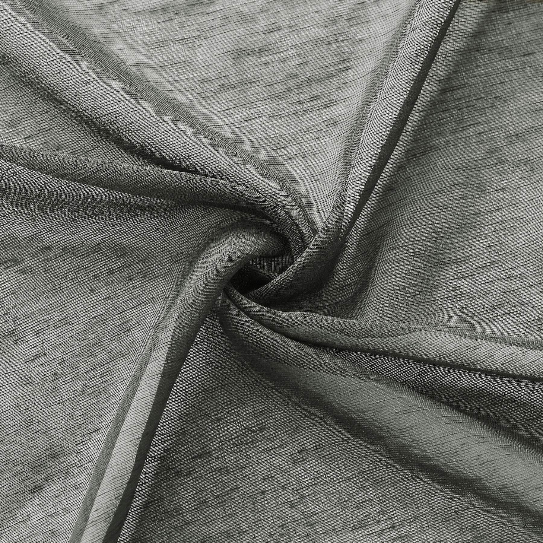 B11 Sheer Vertical Stripe Linen Blend Light Filtering Curtain Grommet - Cololeaf