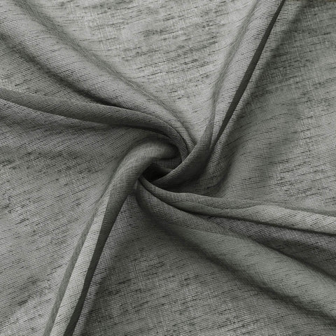 B11 Sheer Vertical Stripe Linen Blend Light Filtering Curtain Grommet - Cololeaf