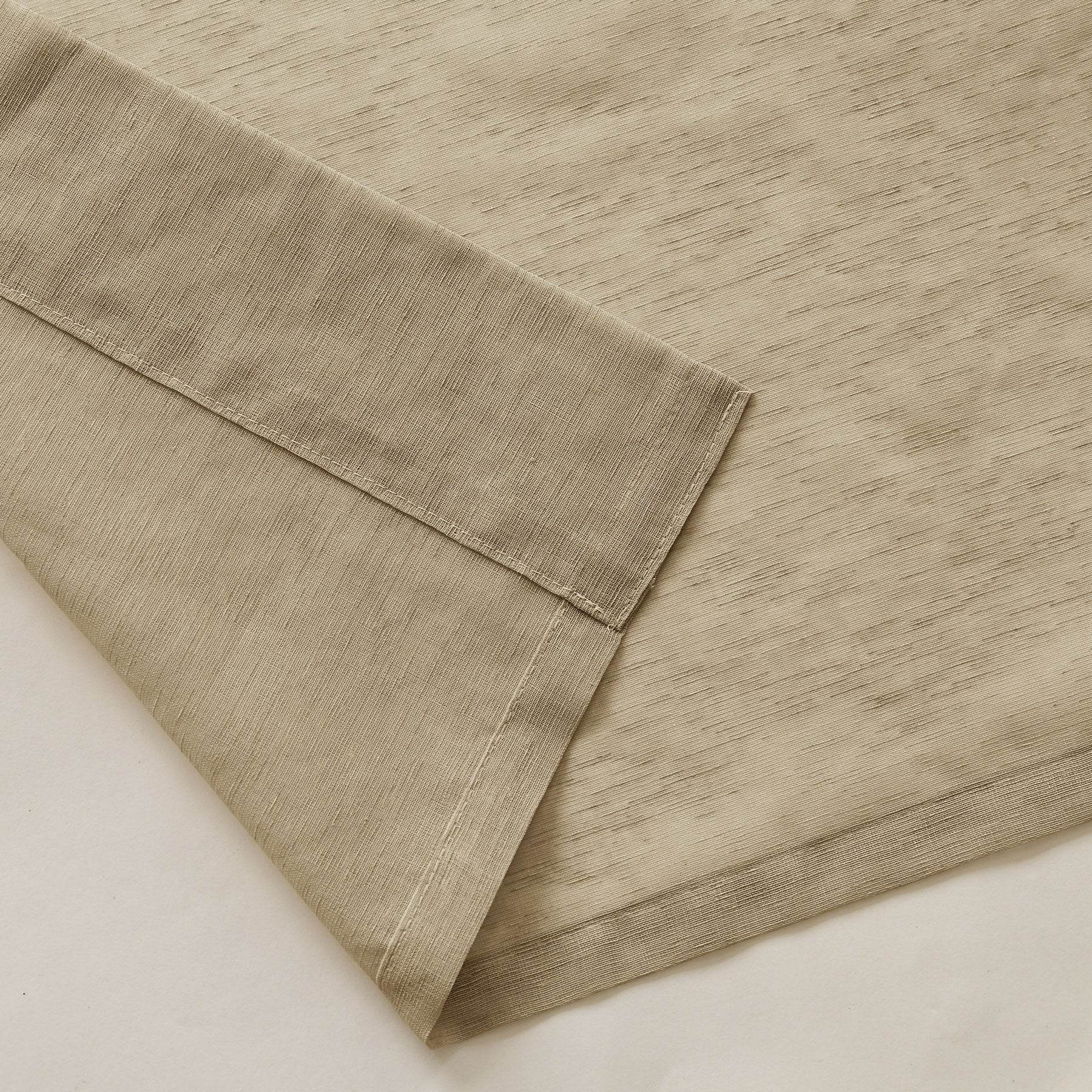 B11 Sheer Vertical Stripe Linen Blend Light Filtering Curtain Grommet - Cololeaf