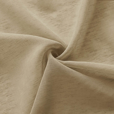 B11 Sheer Vertical Stripe Linen Blend Light Filtering Curtain Grommet - Cololeaf