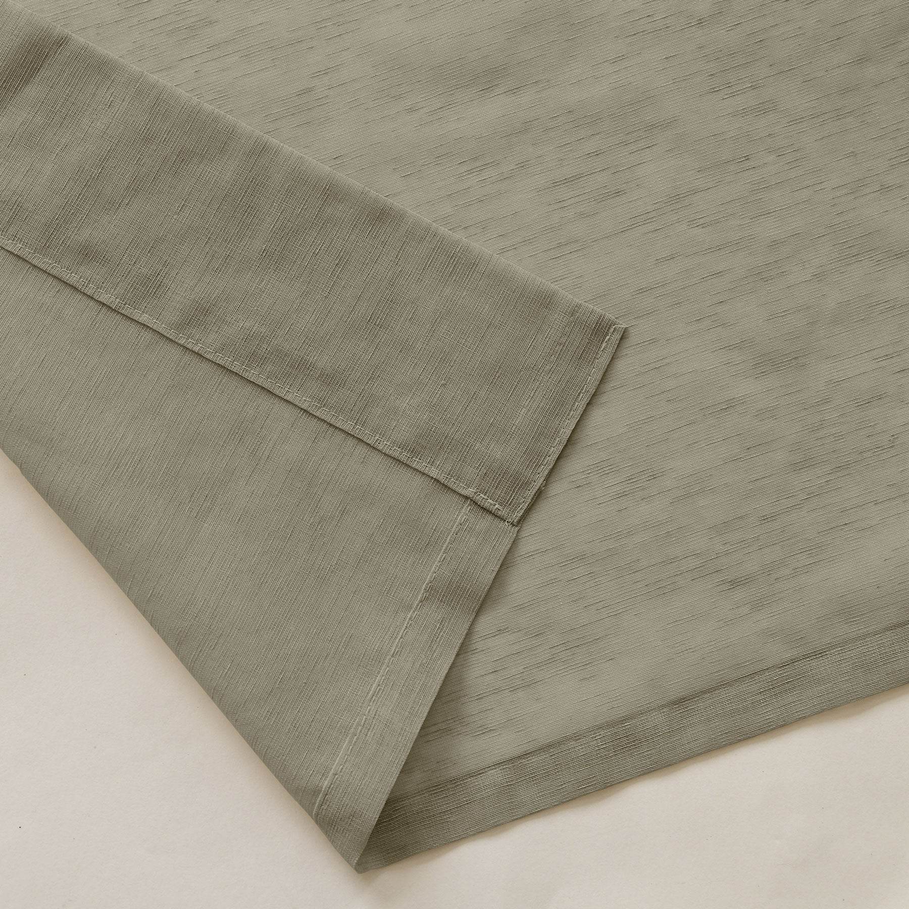 B11 Sheer Vertical Stripe Linen Blend Light Filtering Curtain Grommet - Cololeaf