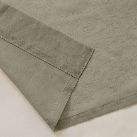 B11 Sheer Vertical Stripe Linen Blend Light Filtering Curtain Grommet - Cololeaf