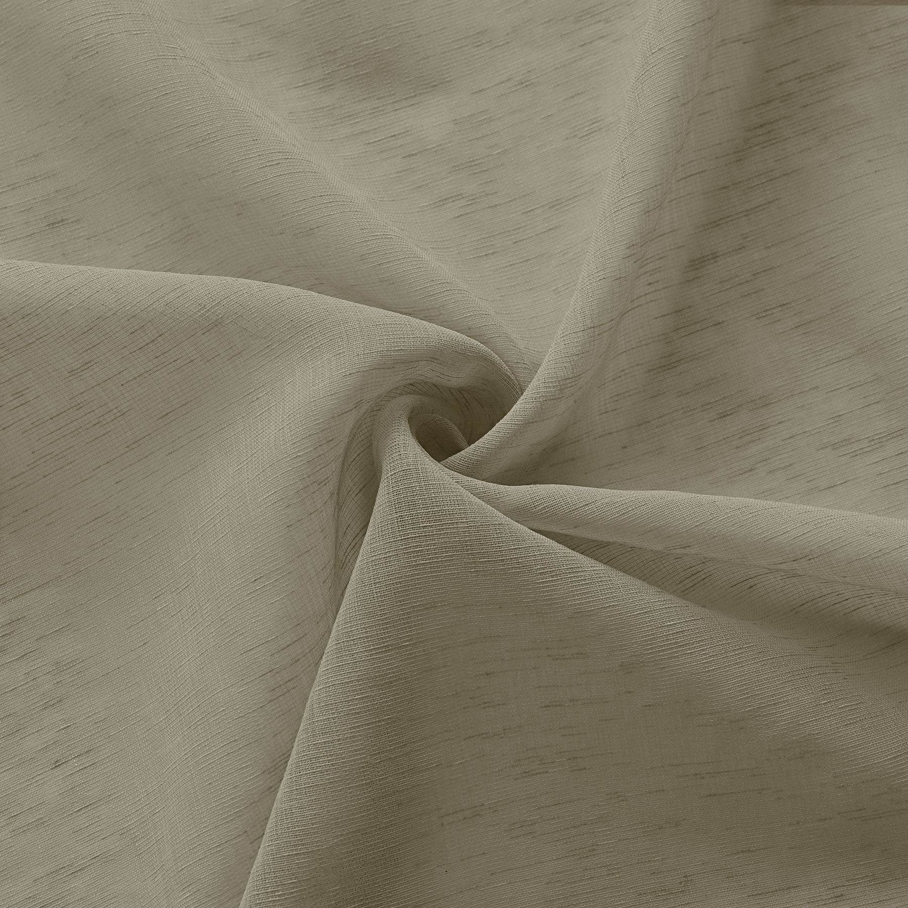 B11 Sheer Vertical Stripe Linen Blend Light Filtering Curtain Grommet - Cololeaf