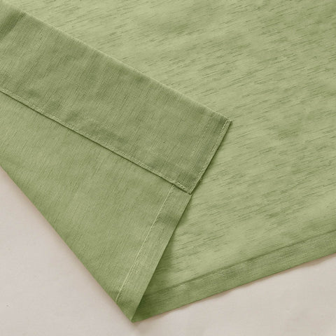 B11 Sheer Vertical Stripe Linen Blend Light Filtering Curtain Grommet - Cololeaf