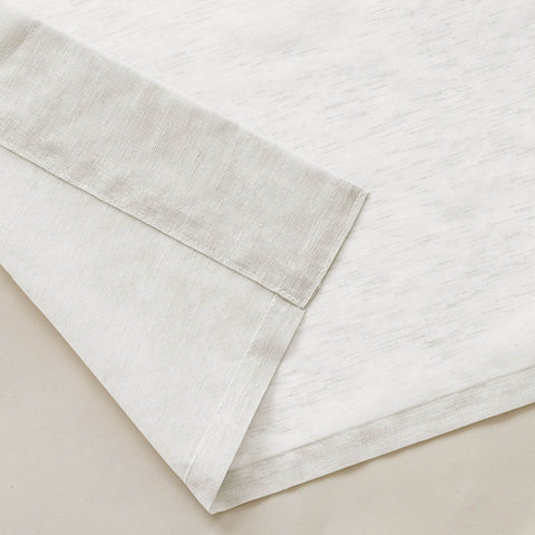 B11 Sheer Vertical Stripe Linen Blend Light Filtering Curtain Grommet - Cololeaf