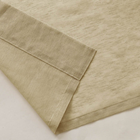 B11 Sheer Vertical Stripe Linen Blend Light Filtering Curtain Grommet - Cololeaf