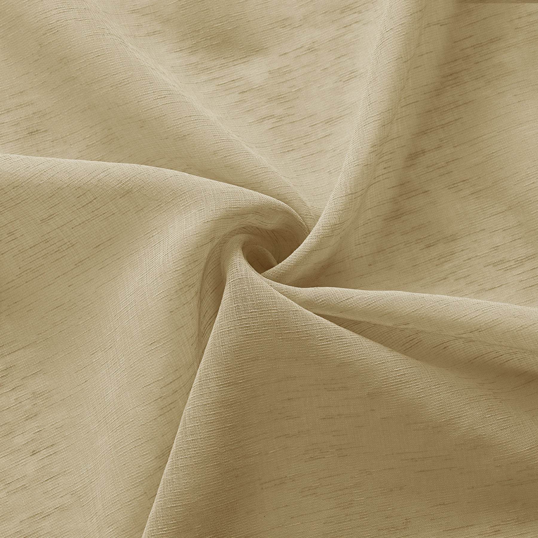 B11 Sheer Vertical Stripe Linen Blend Light Filtering Curtain Grommet - Cololeaf