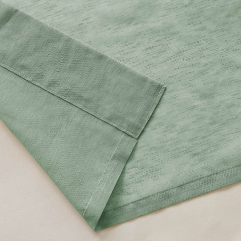 B11 Sheer Vertical Stripe Linen Blend Light Filtering Curtain Grommet - Cololeaf