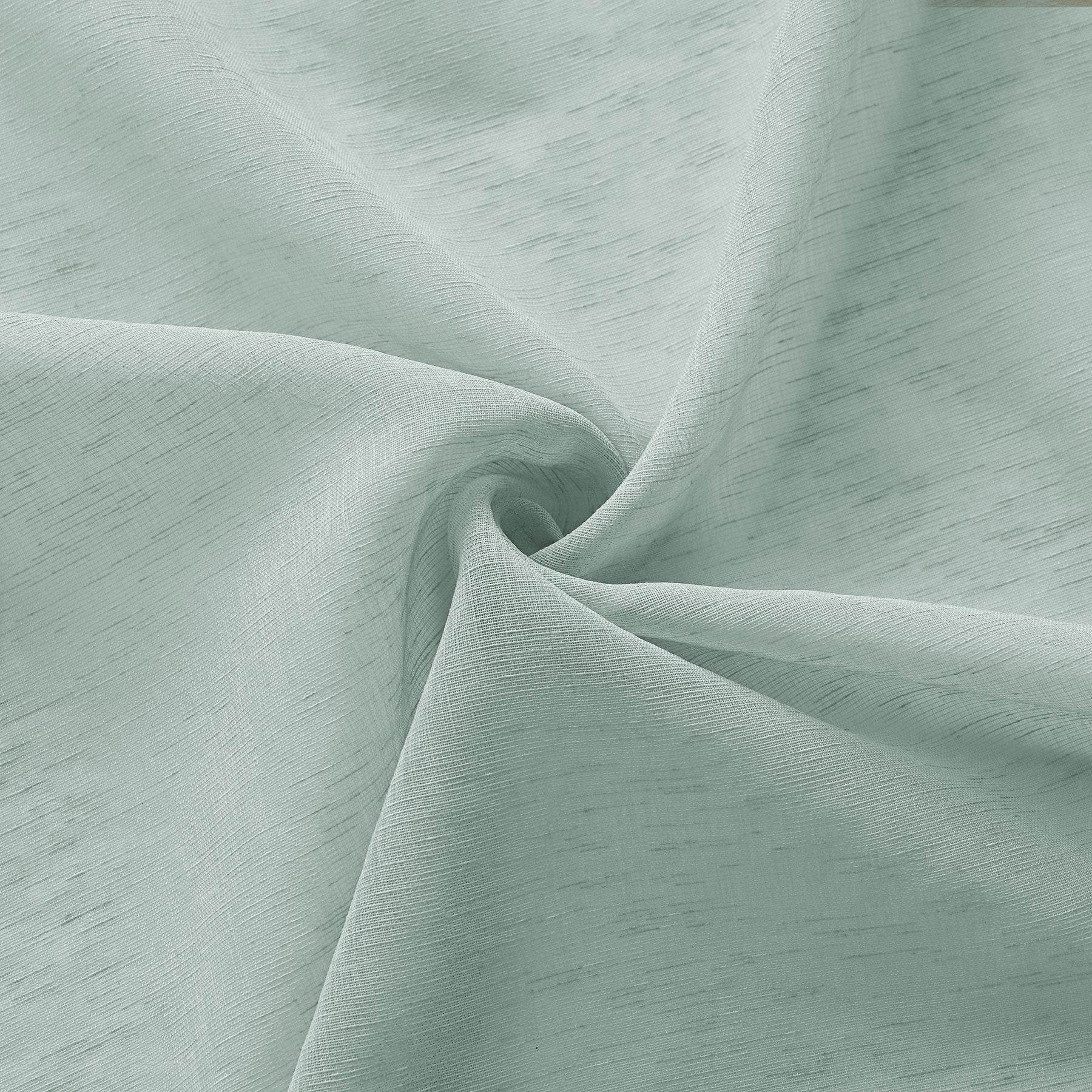 B11 Sheer Vertical Stripe Linen Blend Light Filtering Curtain Grommet - Cololeaf