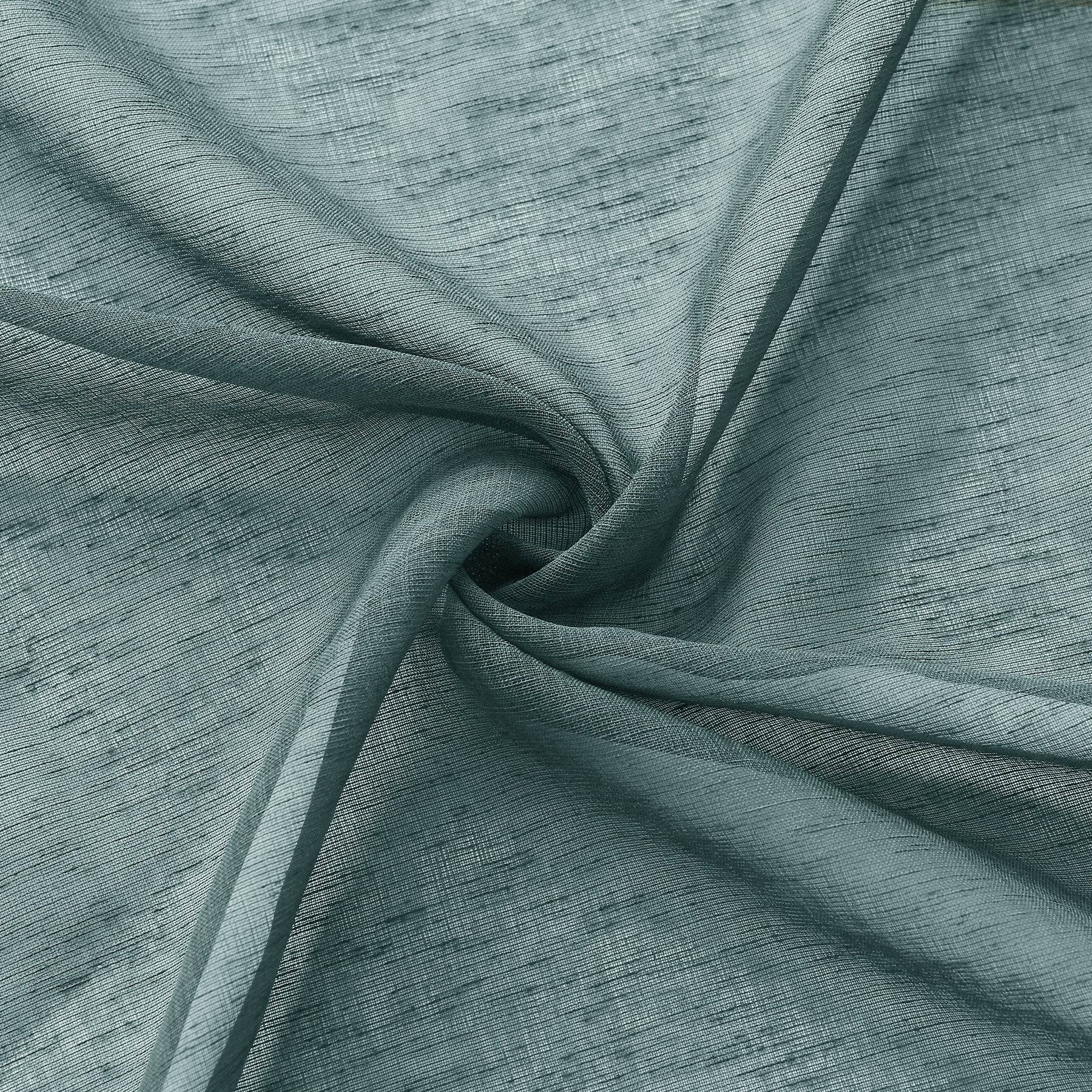 B11 Sheer Vertical Stripe Linen Blend Light Filtering Curtain Grommet - Cololeaf