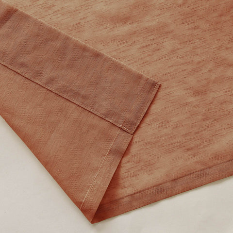 B11 Sheer Vertical Stripe Linen Blend Light Filtering Curtain Grommet - Cololeaf