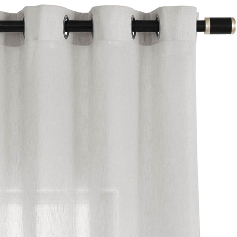 B11 Sheer Vertical Stripe Linen Blend Light Filtering Curtain Grommet - Cololeaf