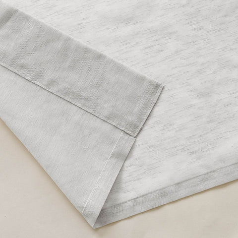 B11 Sheer Vertical Stripe Linen Blend Light Filtering Curtain Grommet - Cololeaf